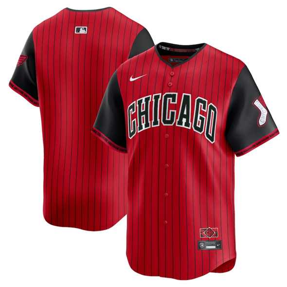 Men%27s Chicago White Sox Blank Red Black 2025 City Connect Limited Stitched Jersey Dzhi